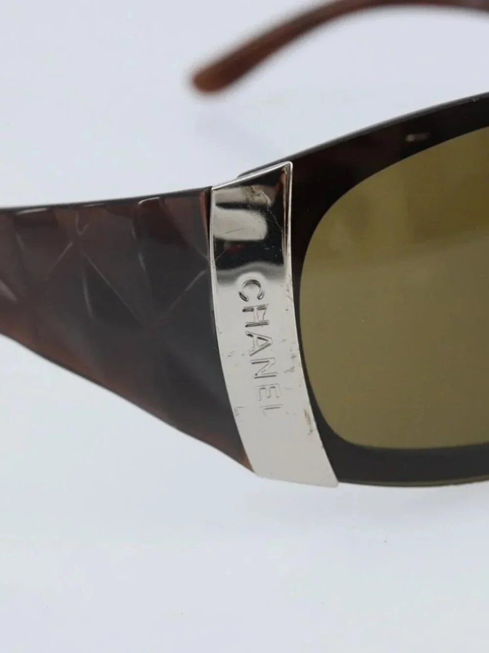 CHANEL Sunglasses plastic Brown CC Auth BA11836